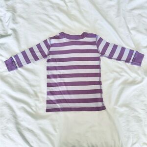 Hanna Andersson Purple Striped Long John Pajama Set - 6-12 mos